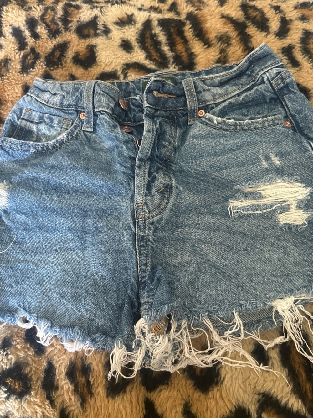 wild fable Distressed Denim Shorts - Light Blue Wash